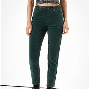 American Eagle Green Corduroy Mom Jeans